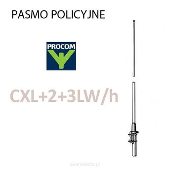 CXL-2-3LW/h Procom 164 - 174 MHz antena bazowa pasmo policyjne