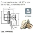 Gniazdo UC1 kątowe na kabel RG-58 - 2