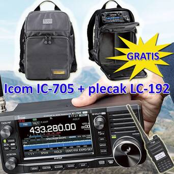  IC-705 Icom z BP-307 i plecakiem LC-192 Promocja