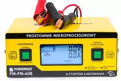 PM-PM-60B prostownik mikroprocesorowy do akumulatorów 6V-24V Powermat