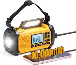 Raddy SH-906 Radio awaryjne, przenośne z ręczną prądnicą oraz na energię słoneczną,latarka do czytania, SOS, kompas, ładowarka do telefon
