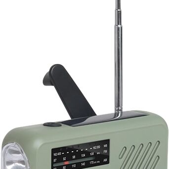 Radio awaryjne, Prądnica ,ładowarka solarna, Power Bank alarm SOS światło LED na kemping