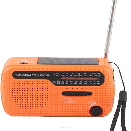 Radio awaryjne, 1200 mAh, akumulatorowe, ręczne radio na korbkę, powerbanki latarka LED,